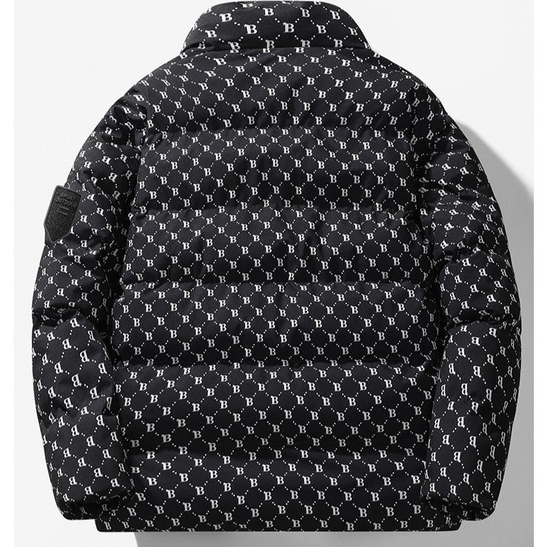 Cotton-padded Coat Men's Fashionable Hooded Down Jacket Windproof and Warm Bread Jacket Thickened Down Jacket for Autumn and Winter