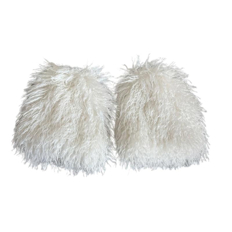 Women's Furry Leg Warmers Plush Fuzzy Boot Covers Toppers for Winter Fashion Costume Parties Thermal Leg Gaiters Socks