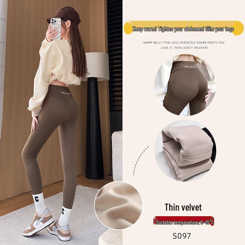 2025 Women's High Waist Black Shark Yoga Leggings - Hip Lift & Ab Control for Spring/Autumn