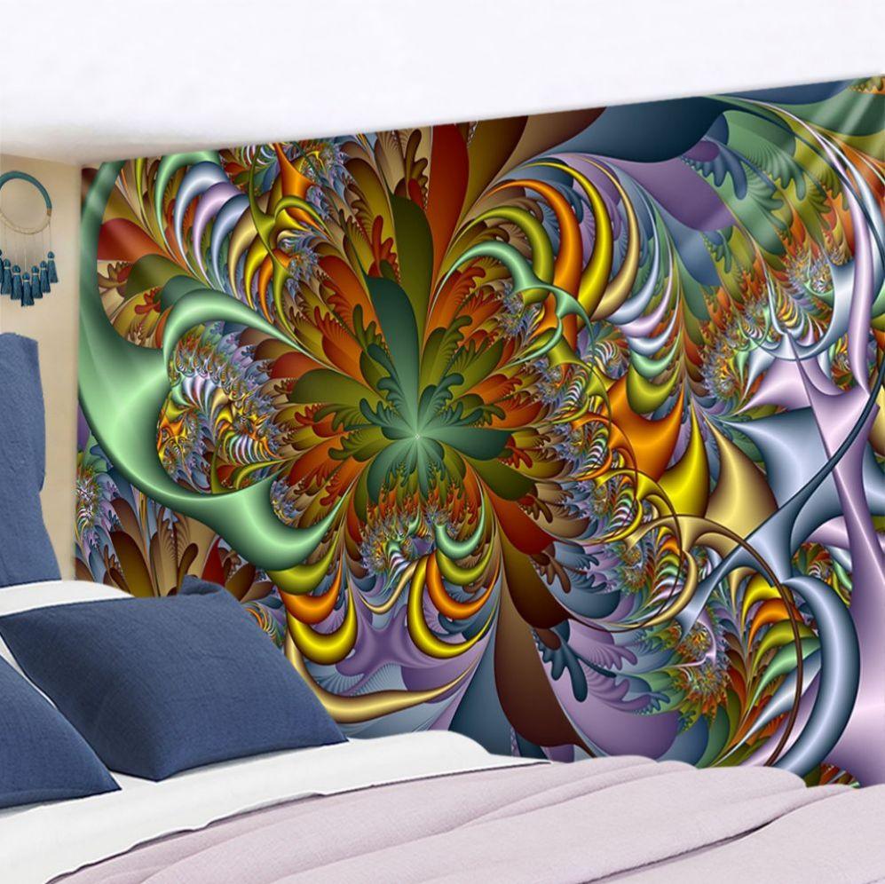 Indian Mandala Flower Tapestry Wall Hanging Bohemian Decoration Psychedelic Hippie Exotic Theme Bedroom Living Room Decoration