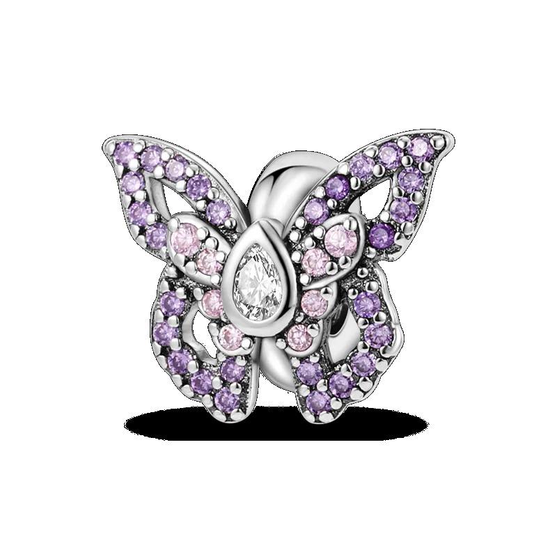 Fashion 925 Silver Colorful Butterfly Dragonfly Hummingbird Spring Series Charms Beads Fit 925 diy Bracelet Jewelry