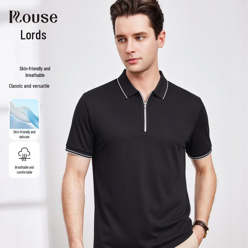 

Men s Summer Thin Ice Silk Short-Sleeve Polo Shirt 56