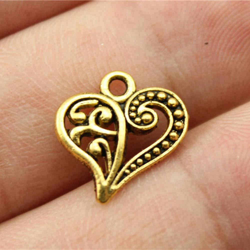 Charms Peach Heart Love Pendants Wedding Jewelry Findings QC094
