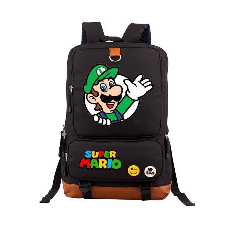 Super Mario Backpack Student School Bag Teen Backpack Men's and Women's Casual Backpack Computer Bag