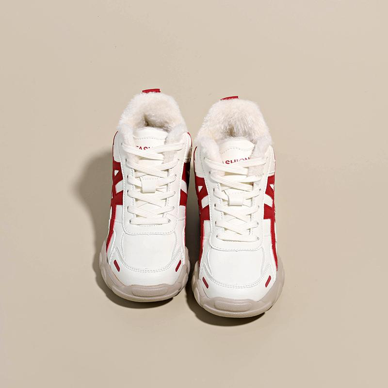 TUINANLE Women's Winter Ankle Boots New Casual Sports Warmed Shoes Woman Platform Plus Plush Sneakers