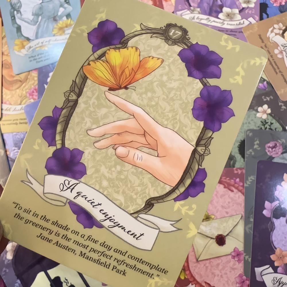 Jane Austen Oracle Deck: 40-Card Literary Divination Set, Regency-Style Illustration Tarot Cards 10.5*7.5cm