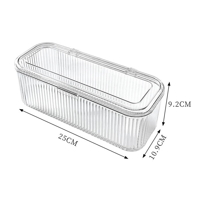 

Органайзер для волос с крышкой, прозрачный пылезащитный ящик для хранения накладных ногтей, кистей для макияжа, пуховок