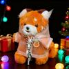 Red Panda Plush Keychain Small Cartoon Red Panda Wearing Raincoat Bag Charm Stuffed Animal Hanging Accessories for Handbag Purse