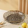 Clear Plastic Serving Bowl, Modern Fruit Bowl with Gold Rim, Multi-use Decorative Snack Bowl for Counter Home Decoration, Kitchen Dining Room Table