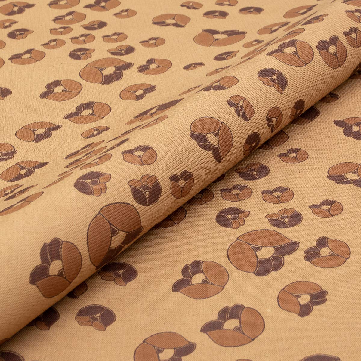 

[creare KIKI] Fabric, Persimmon-dyed Cotton, Made in Japan, Japanese Style, Stencil-dyed, Slub-weave (Width 108cm) Persimmon-dyed 50cm