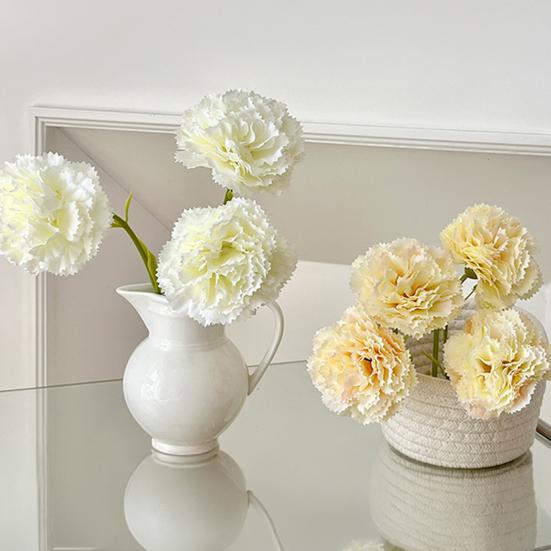 Artificial Carnations, Soft Realistic Faux Blooms, Pastoral Style Floral Arrangement, for Home Wedding Party