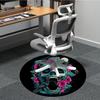 1pc Skull Flowers Office Round Area Rug, Indoor Mat Suitable For Office, Under Office Chairs Bedroom Living Room Home Decor, Room Deco