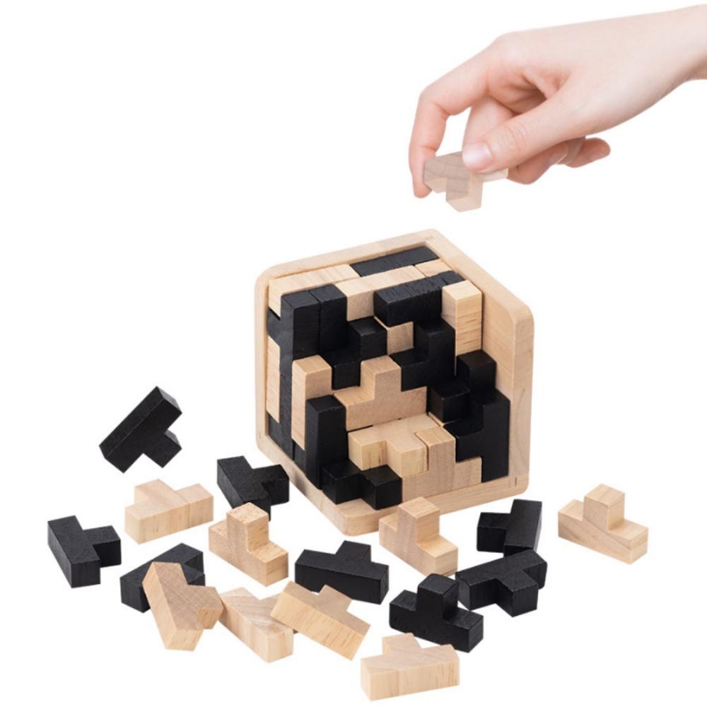 54T3D Rubik'S Cube Puzzle Luban Lock Creative Education Wooden Toy Brain Intelligence Early Education Game Children'S Gift