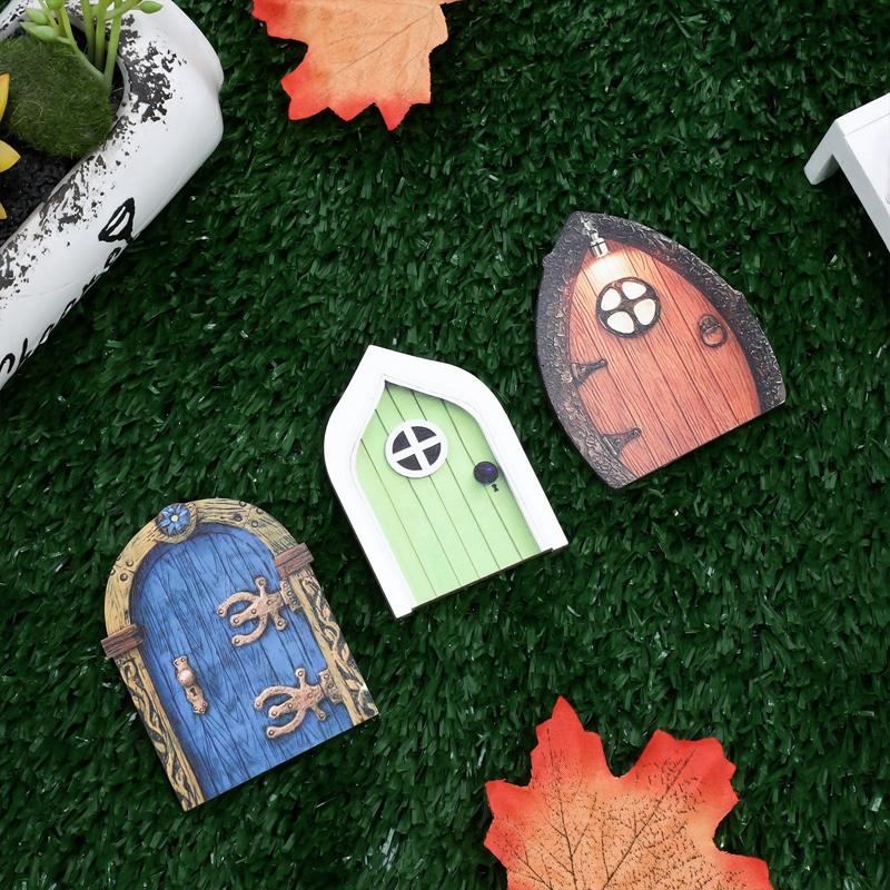 6 Pcs Garden Fairy Gnome Elf Miniature Figurines Window Door Home Garden Ornaments Art Sculpture Tree House Door Statue