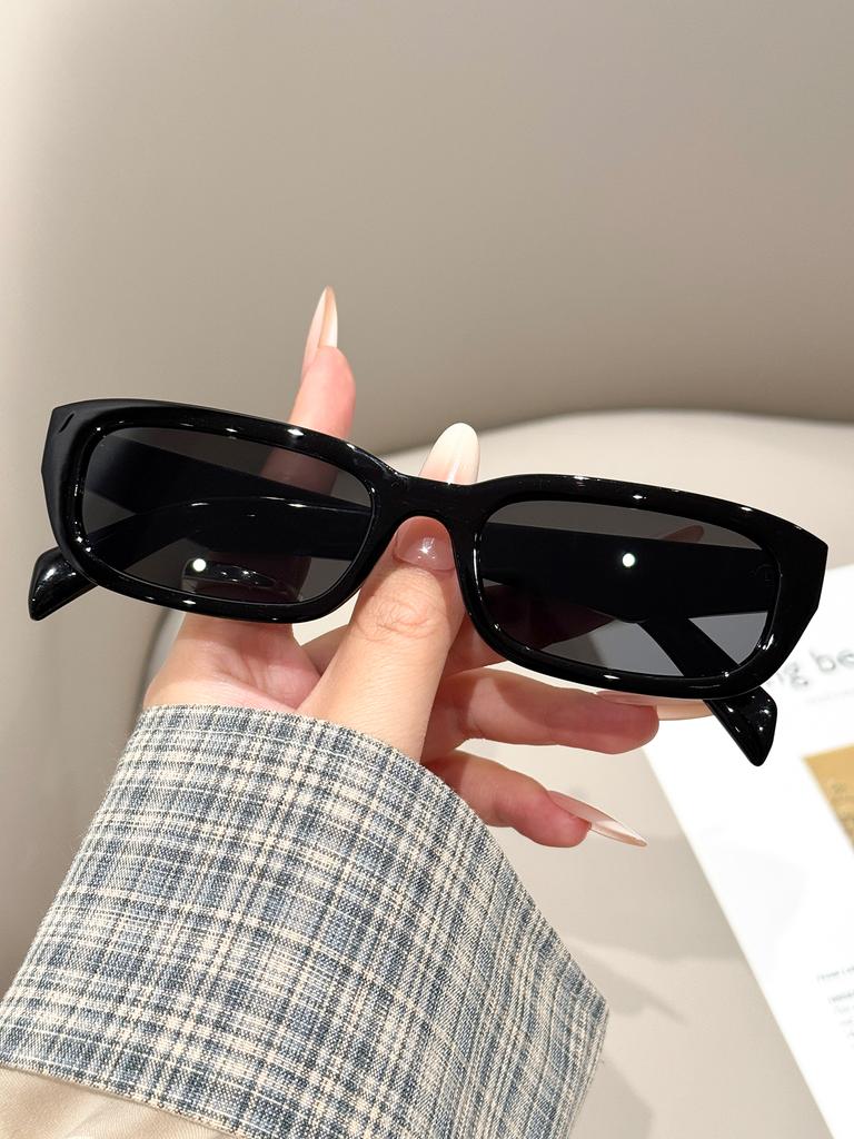 1Pc Minimalist Trendy Sunglasses, Retro Cat-Eye Design, Suitable for Commuting and Vacation, Unisex