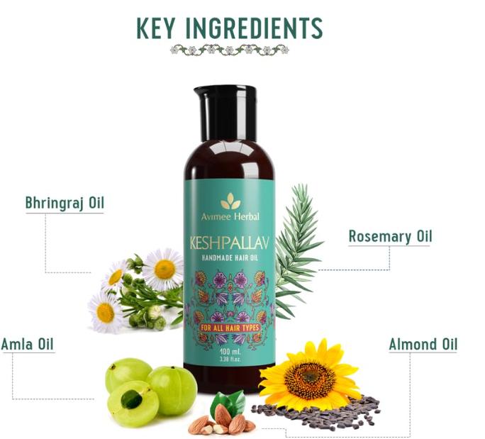Avimee Herbal Keshpallav Hair Oil For Men & Women, Promotes Hair Growth & Reduces Hair Fall 100ml