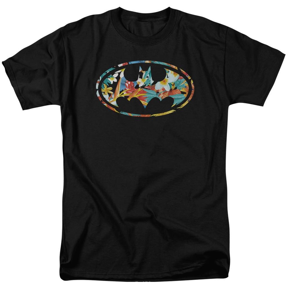 DC Comics - Batman - Hawaiian Bat - Adult Unisex Short Sleeve T-Shirt - Black S