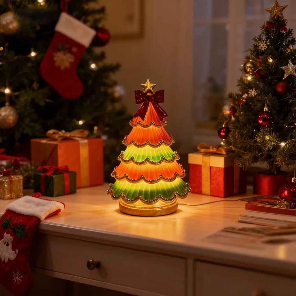 Christmas Tree Light Desktop Ornaments Are Suitable For Desktop Decoration And Bedroom Decoration