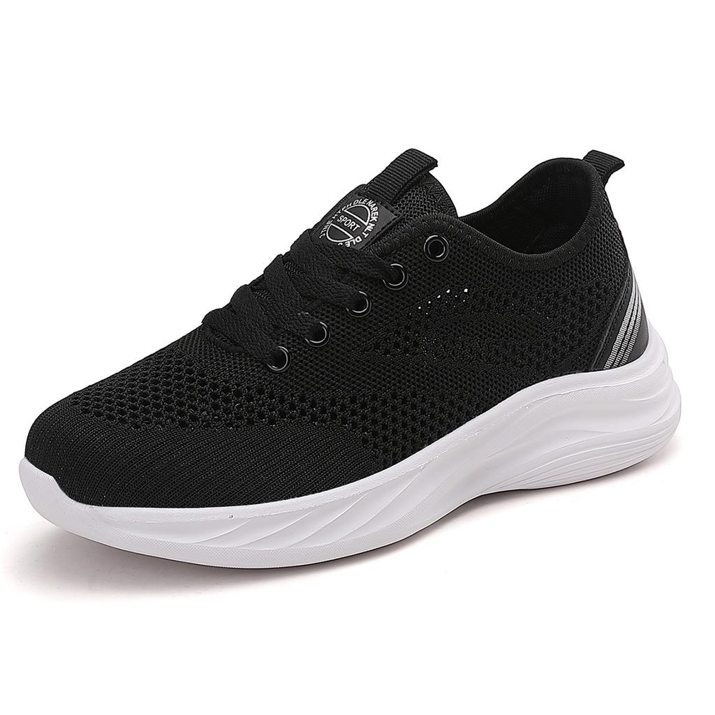 Women Lace Up Shoes Sporty Outdoor Flying Weaving Sneakers Comfort Lightweight Non Slip Athletic Shoes for Gym Work Casual Shoes