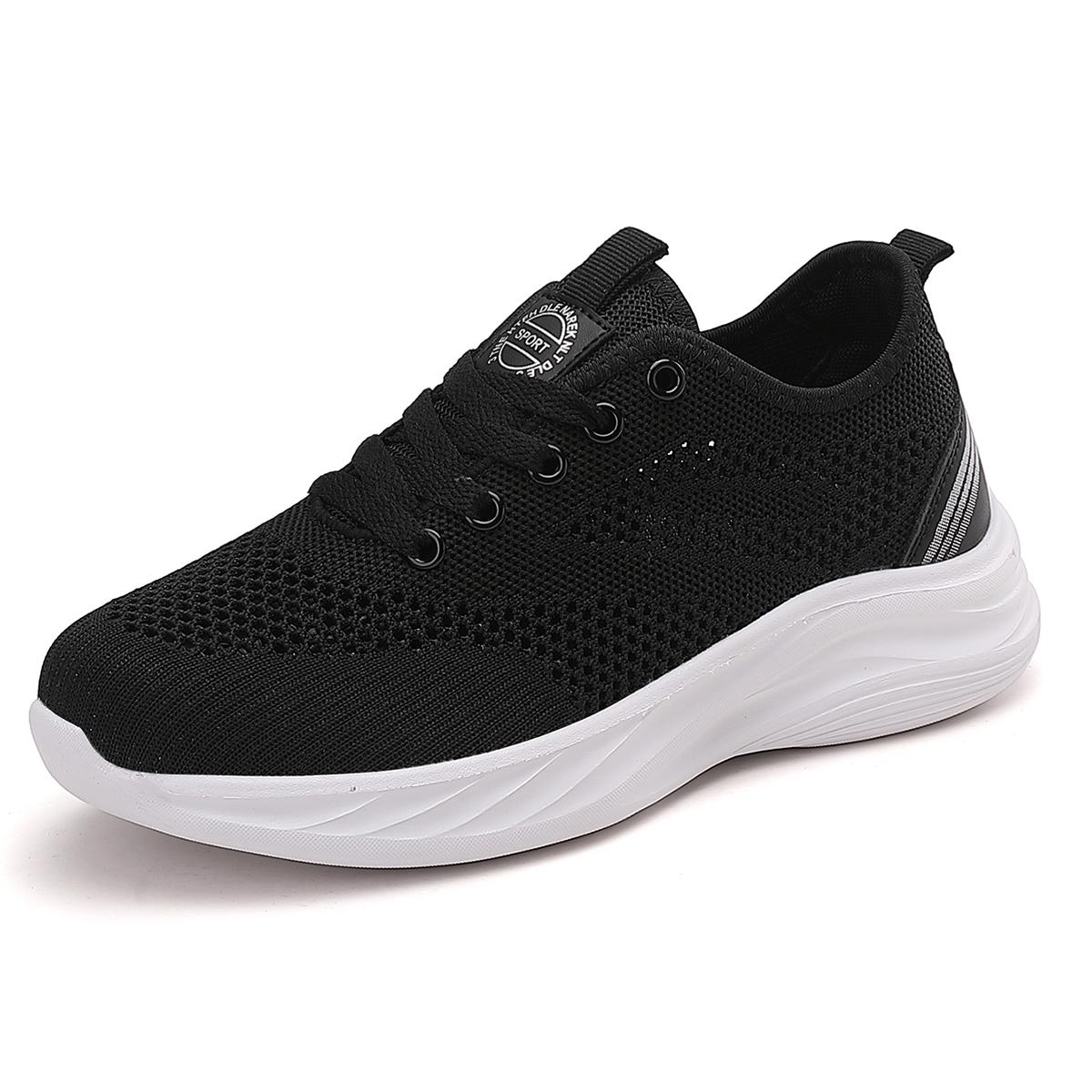 

Женская обувь на шнуровке, спортивные уличные летающие тканые кроссовки, удобная легкая нескользящая спортивная обувь для работы в тренажерном зале, повседневная обувь 42