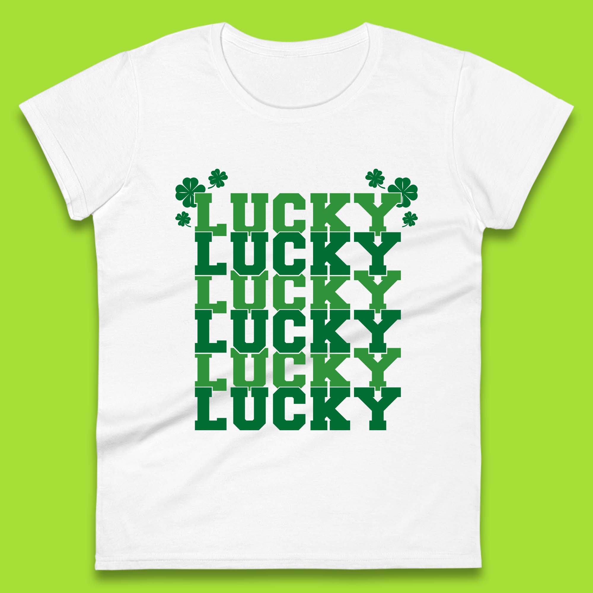 Lucky St Patrick s Day Womens T-Shirt Mens Tops Tees Unisex M