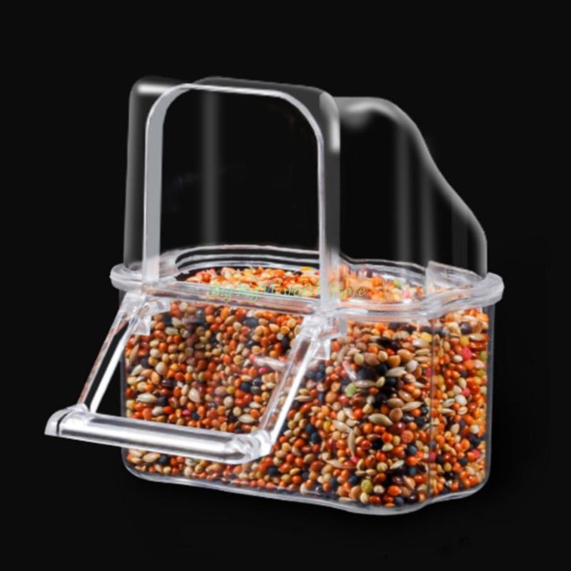 24TE 10Pcs/Set Transparent Bird Feeding Box Dispenser Parrots Feeder with Stable Construction Antisplash Design