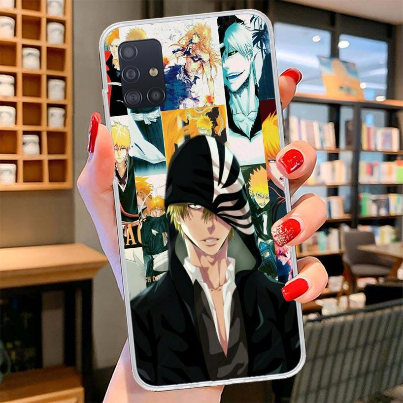 Ichigo Kenpachi Bleach Anime Cover Phone Case For Samsung Galaxy A12 A22 A32 A52 A72 A02S Phone Case Note 20 Ultra 10 S10 Plus A