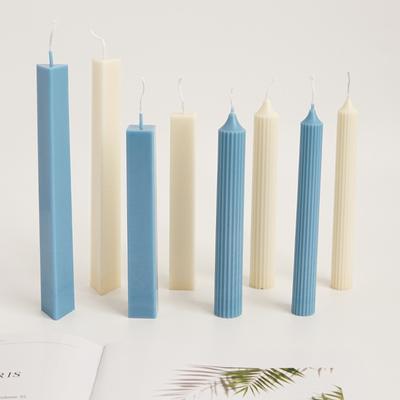 1Pc DIY Handmade Supplies Scented Romantic Dinner Candle Injection Mould Long Pillar Gear Tip Wax Acrylic Candle Mold