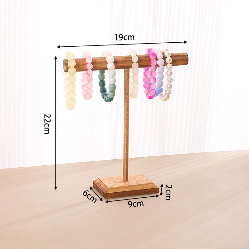 Wooden Jewelry Bracelet Storage Display Chain Watch T-Bar Rack Organizer Hard Stand Holder Jewelry Display Bracelet Display Rack