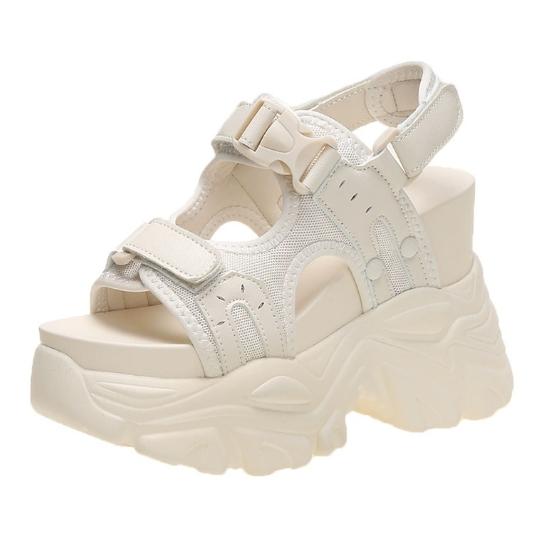 

Fashion Women s shiny wedge sandals, thick outdoor beach shoes, casual, fashion, summer, 2024, 10 cm 39