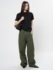 Louvre Spring Retro Low-Waist Loose-Fit Slim Green Women's Overalls