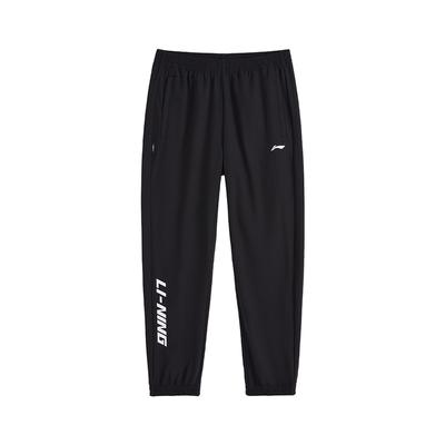 Versatile Comfortable Outdoor Drawstring Knit Sports Pants Unisex Bottoms Black AYKV813-1