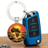 African Wildlife Keychain Collection Featuring Multiple Animal Designs Lions Elephant Giraffe Symbolic of Savannah Theme