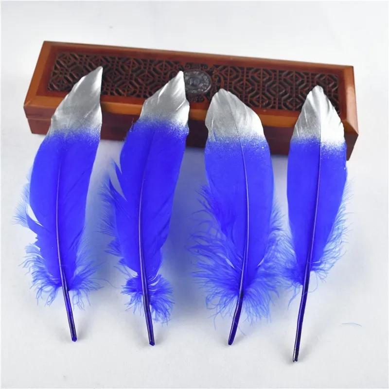 10Pcs Colored Gold Silver Goose Feathers For Crafts Golden Geese Feather Decor Hats Carnaval Assesoires Dream Catcher Decoration