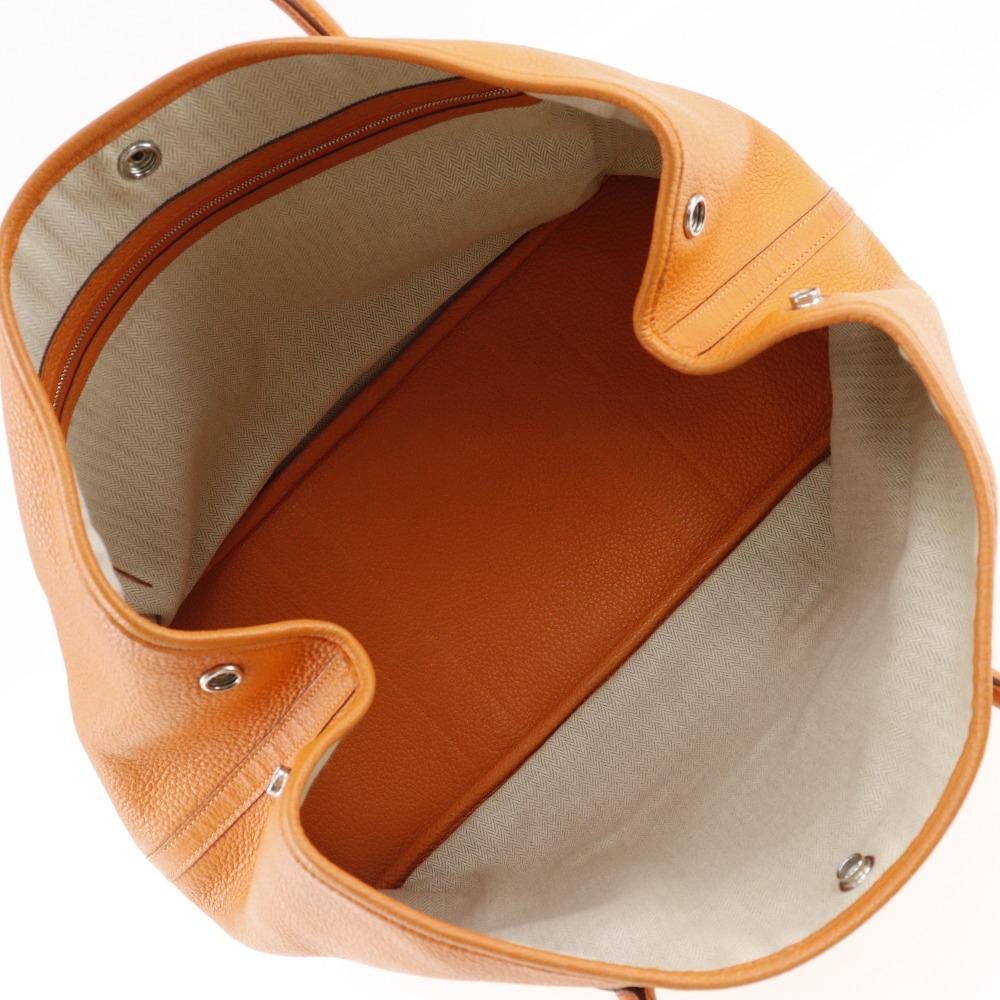 Hermes Garden Party PM Tote Bag Orange Fjord Women Used
