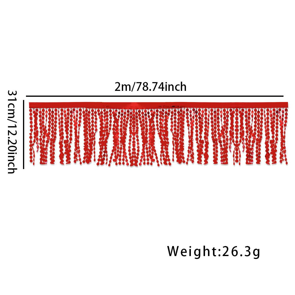 

Элегантный глянцевый стример из дождевого шелка 2 м с разноцветными круглыми бусинами для украшения мероприятия StyleH