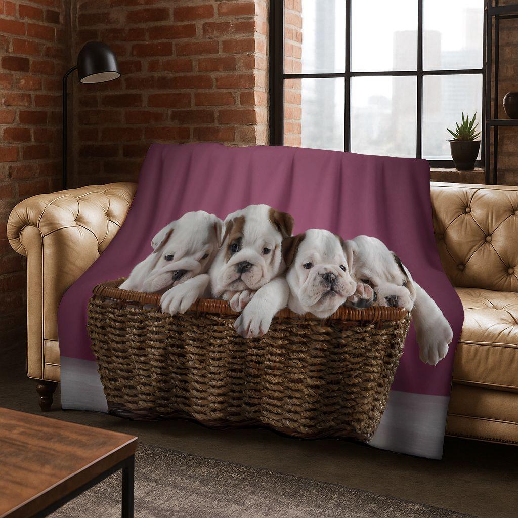 2026 New French Bulldogs Pit Bull Dogs Flannel Blanket,Cozy Soft Throw Blanket for Home Bedroom Bed Sofa Picnic Cover Kids Gift