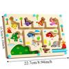 Wooden Board Magnetic Color Sorting Maze Magnetic Beads Montessori Wooden Puzzle  For Boys Girls
