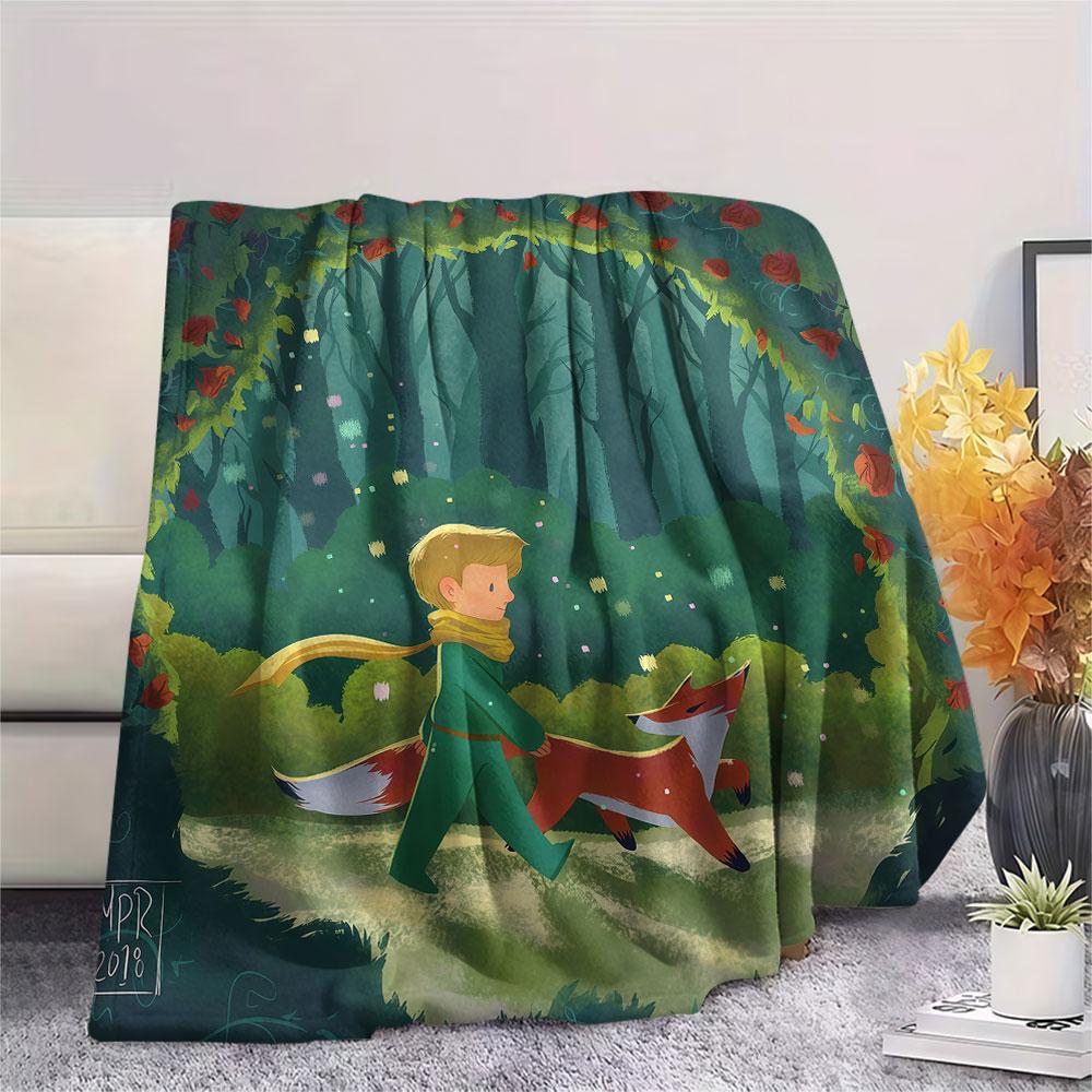 1PC Little Prince Bloom Blanket, High quality Comfortable for All Seasons, Home Decor, Warmth and Comfort