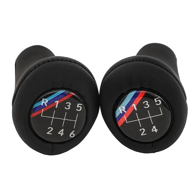 Auto 5 6-Gang Leder Schalthebel Schalthebelknauf Passend für BMW 1 3 5 6 Serie E30 E32 E34 E36 E38 E39 E46 E53 E60 E63 E83 E84 E90 E91