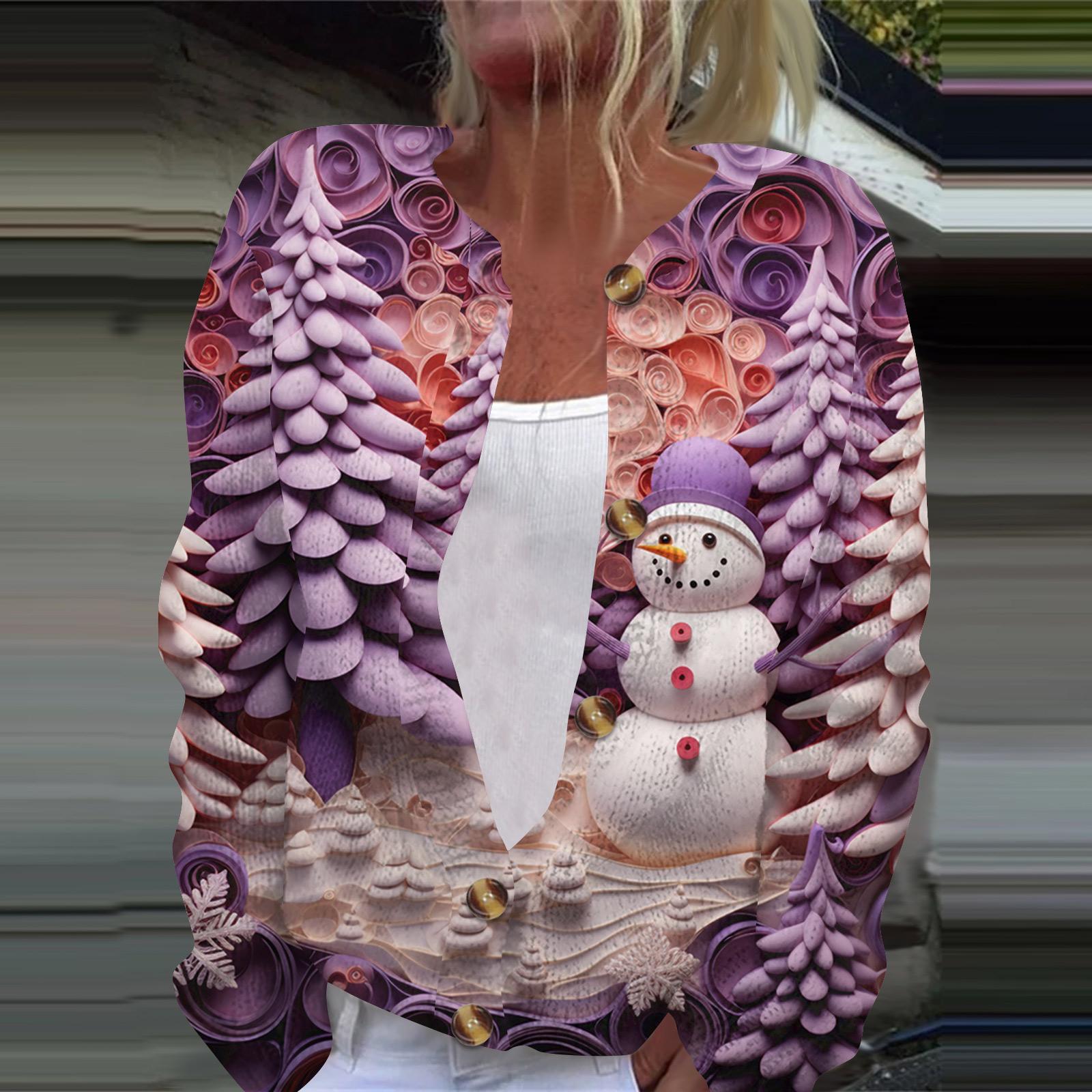 

Женская модная принтованная куртка с длинным рукавом и вязанным кардиганом на пуговицах XXXXXL