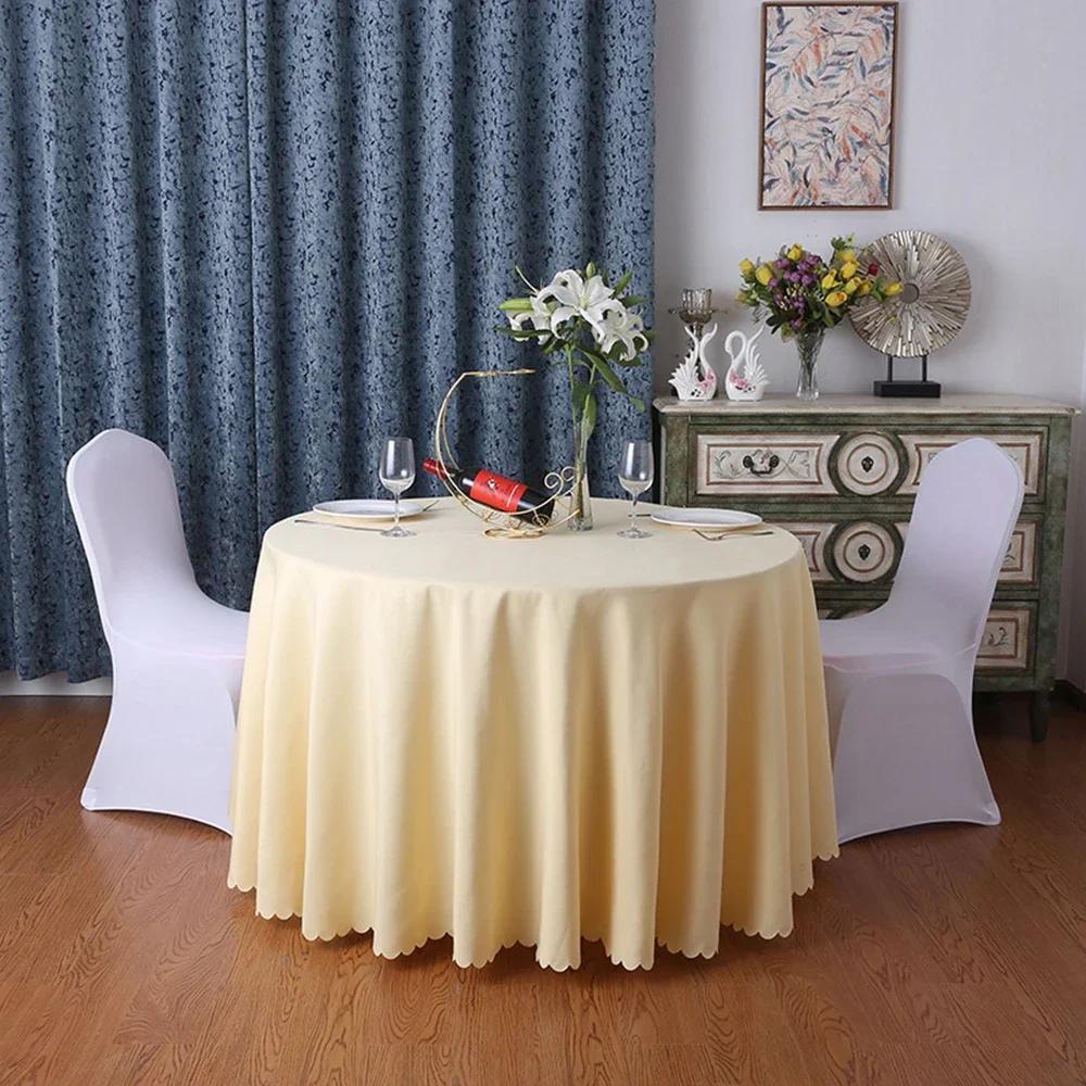 Round Tablecloth Circular Polyester Table Cover Polyester Navy Blue Table Cloth For Hotel Banquet Birthday Party Table Decor