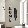 HOME Feather Mirror Wall Sticker Acrylic English Letter Self-adhesive Living Room Bedroom Creative Wall Sticker Wallpaper