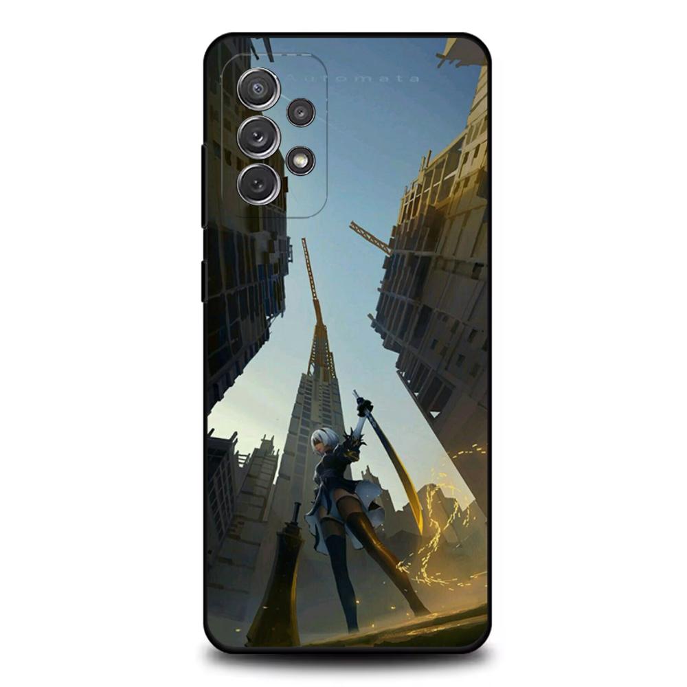 NieR A- Automata 2B Phone Case For Samsung S25,S24,S21,S22,S23,S30,Ultra,S20,Plus,Fe,Lite,Note,10,9,5G Black Cover