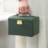 Three-layer Jewelry Storage Box with Lock Drawer Type Leather PU Earrings, Earrings, Rings, Jewelry Box Storage