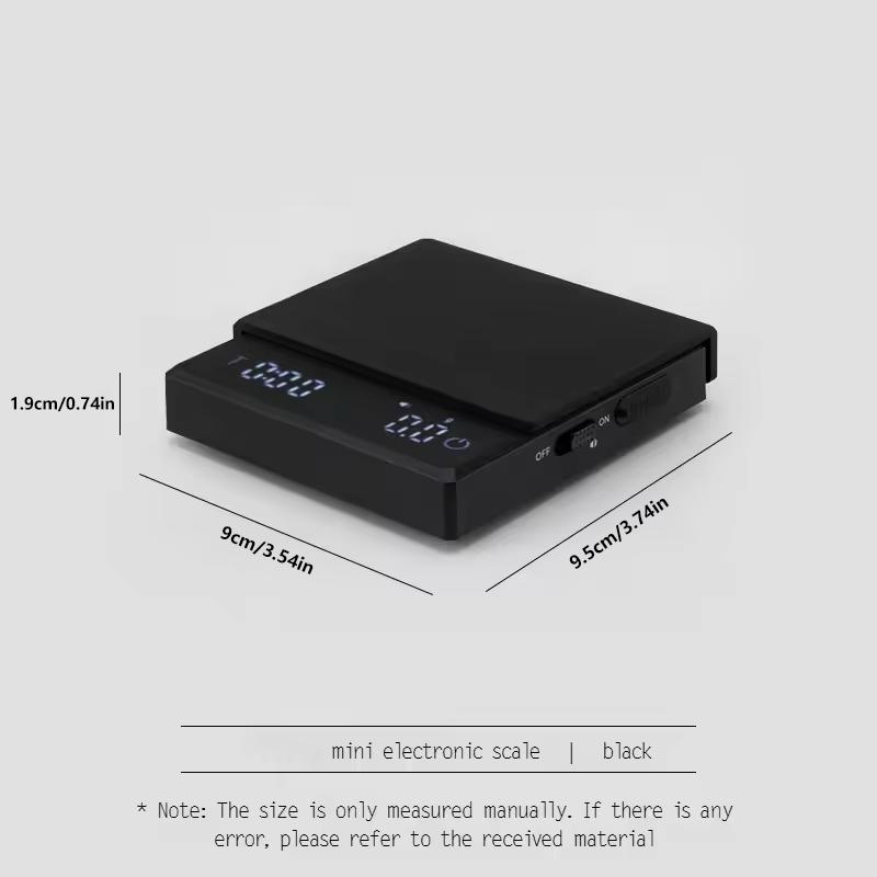 New Custom Black Color USB Kitchen Balance Mini Ultra Thin Coffee Digital Scale With Timer