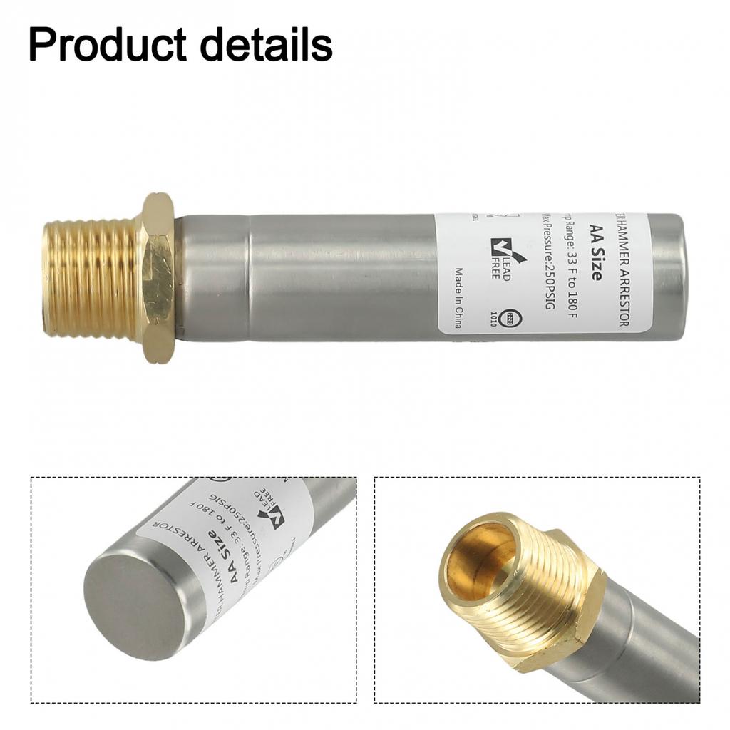 Noise Reduction Solution Stainless Steel Water Hammer Arrestor For Laundry Pipe