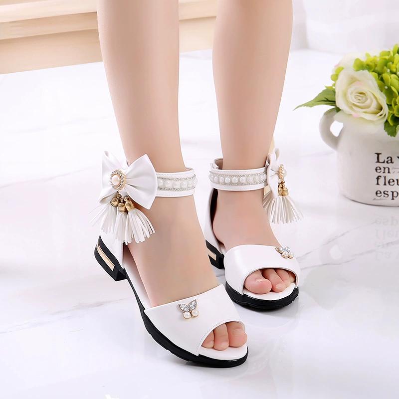 Girls Summer Velcro Comfortable Soft Bottom Sandals Middle and Big Kids Cute Beautiful Shoes