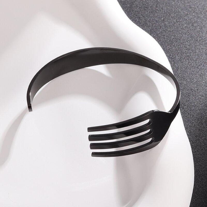 Modeontwerp Roestvrij Staal Gebogen Tafelgerei Vork Open Armband Mannen en Vrouwen Persoonlijkheid Bedel Hip Hop Casual Sieraden Cadeau