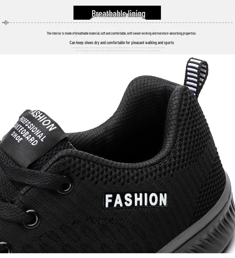 2025 Korean Style Plus Size Men's Flyknit Running Shoes – Trendy Casual Sports Footwear